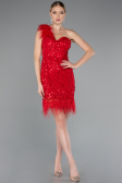 Rot Partykleid Schuppig Kurz ABK2256