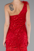 Rot Partykleid Schuppig Kurz ABK2256