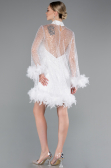 Partykleid Kurz Schuppig Weiß ABK2202