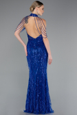 Abendkleid Lang Perlenbesetzt Sächsischblau ABU4912