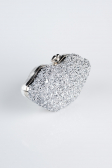 Abendtasche Verputz Silber SH831
