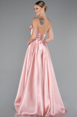 Standesamtkleid Lang Satin Puder ABU5064