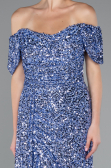 Abendkleid Lang Schuppig Indigo ABU4843