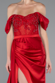 Abendkleid Lang Satin Rot ABU5034