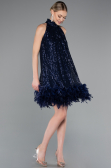 Abendkleid Kurz Marineblau ABK2348