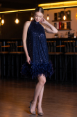Abendkleid Kurz Marineblau ABK2348