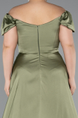 Khaki Abendgarderobe İn Großen Größen Satin Lang ABU4576