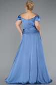 Indigo Abendgarderobe İn Großen Größen Satin Lang ABU4576