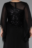 Abendkleid in Übergröße Lang Chiffon Schwarz ABU5093