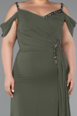 Khaki Abendkleid İn Übergröße Chiffon Lang ABU3742