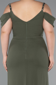 Khaki Abendkleid İn Übergröße Chiffon Lang ABU3742