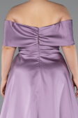 Lavendel Abendkleid İn Übergröße Satin Lang ABU4998