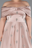 Nerzbraun Abendkleid İn Übergröße Satin Lang ABU4998