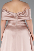Nerzbraun Abendkleid İn Übergröße Satin Lang ABU4998