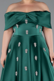 Smaragdgrün Abendkleid İn Übergröße Satin Lang ABU4998