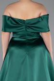 Smaragdgrün Abendkleid İn Übergröße Satin Lang ABU4998