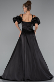 Abendkleid Lang Satin Schwarz ABU5103