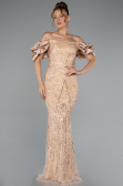 Abendkleid im Meerjungfrau-Stil Lang Gold ABU4509