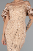 Abendkleid im Meerjungfrau-Stil Lang Gold ABU4509