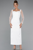 Partykleid Midi Weiß ABK2387