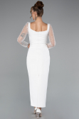 Partykleid Midi Weiß ABK2387