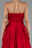 Abschlusskleid Lang Satin Rot ABU5105