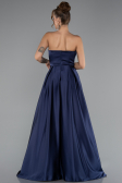 Abschlusskleid Lang Satin Marineblau ABU5105