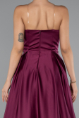 Abschlusskleid Lang Satin Kirschrot ABU5105