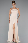 Abschlusskleid Lang Chiffon Beige ABU5108