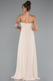 Abschlusskleid Lang Chiffon Beige ABU5108