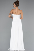 Abschlusskleid Lang Chiffon Weiß ABU5108