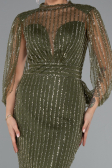 Khaki Abendkleid Lang ABU3981