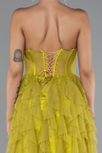 Pistaziengrün Standesamtkleid Lang ABU5071