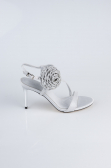 Party-Schuhe Satin Silber AB1144
