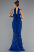 Abendkleid Lang Perlenbesetzt Sächsischblau ABU5131
