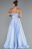 Abschlusskleid Lang Satin Eisblau ABU5105