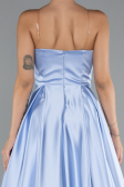 Abschlusskleid Lang Satin Eisblau ABU5105