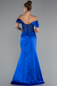 Abendkleid Lang Satin Sächsischblau ABU5130
