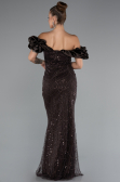 Dunkelbraun Abendkleid İm Meerjungfrau-Stil Lang ABU4509