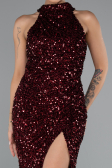 Abendkleid Lang Schuppig Weinrot ABU5135