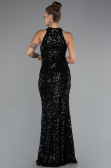 Abendkleid Lang Schuppig Schwarz ABU5135
