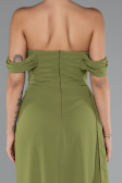Öl Grün Abendkleid Chiffon Lang ABU4925