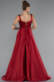 Abendkleid Lang Satin Weinrot ABU5136
