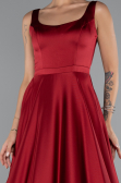 Abendkleid Lang Satin Weinrot ABU5136