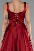 Abendkleid Lang Satin Weinrot ABU5136