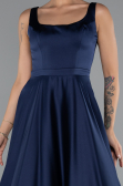 Abendkleid Lang Satin Marineblau ABU5136