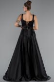 Abendkleid Lang Satin Schwarz ABU5136