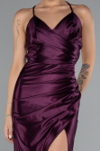 Kirschrot Abschlusskleid Satin Lang ABU2800