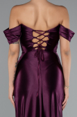 Pflaume Abendkleid Lang ABU3611