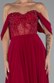 Pflaume Abendkleid Chiffon Lang ABU3310